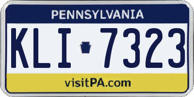 PA license plate KLI7323