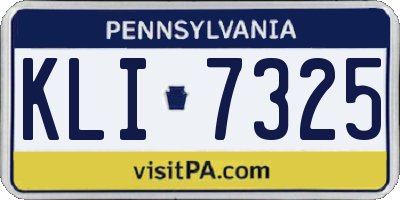 PA license plate KLI7325