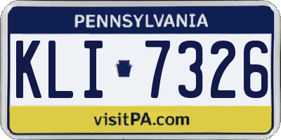 PA license plate KLI7326
