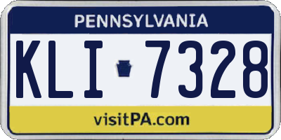 PA license plate KLI7328