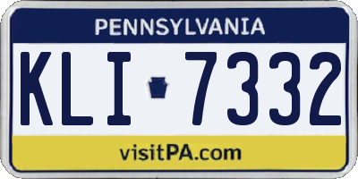 PA license plate KLI7332