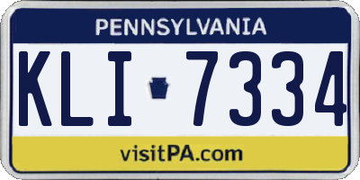 PA license plate KLI7334