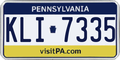 PA license plate KLI7335