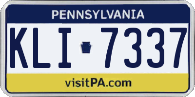 PA license plate KLI7337