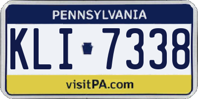 PA license plate KLI7338