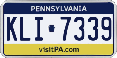 PA license plate KLI7339