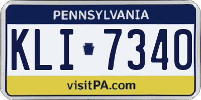 PA license plate KLI7340