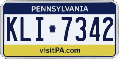 PA license plate KLI7342
