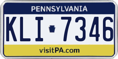 PA license plate KLI7346
