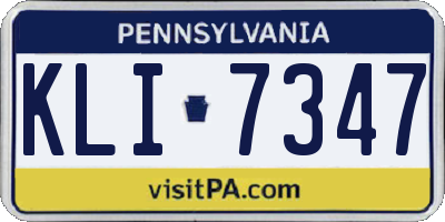 PA license plate KLI7347
