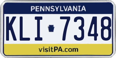 PA license plate KLI7348