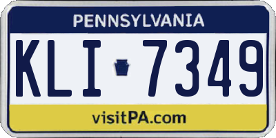 PA license plate KLI7349