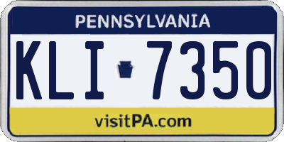 PA license plate KLI7350