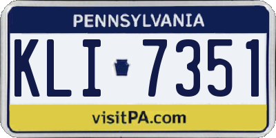 PA license plate KLI7351