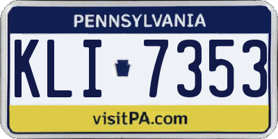 PA license plate KLI7353