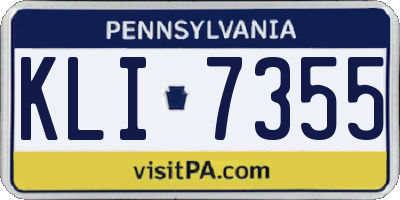 PA license plate KLI7355