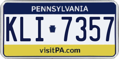 PA license plate KLI7357