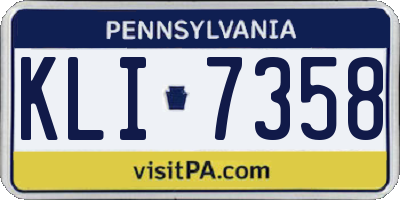 PA license plate KLI7358