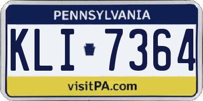PA license plate KLI7364