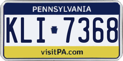 PA license plate KLI7368