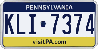 PA license plate KLI7374