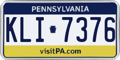 PA license plate KLI7376