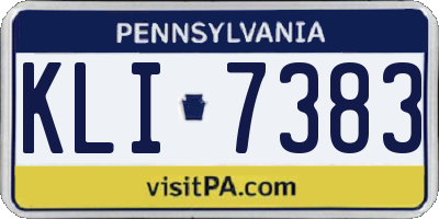 PA license plate KLI7383