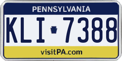 PA license plate KLI7388
