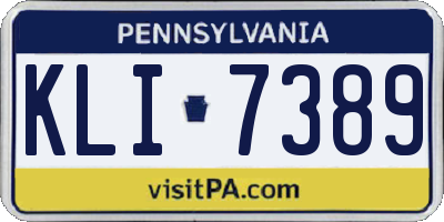 PA license plate KLI7389