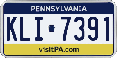 PA license plate KLI7391
