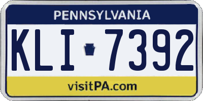 PA license plate KLI7392