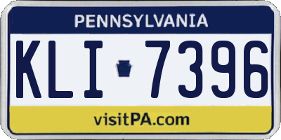 PA license plate KLI7396