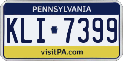 PA license plate KLI7399