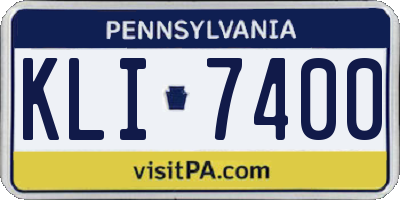 PA license plate KLI7400