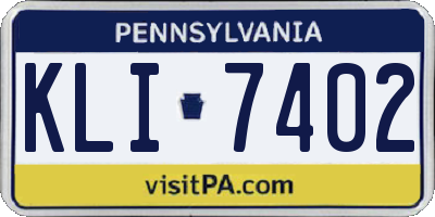 PA license plate KLI7402