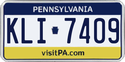 PA license plate KLI7409