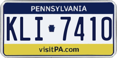 PA license plate KLI7410
