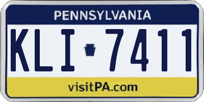 PA license plate KLI7411