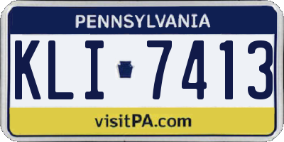PA license plate KLI7413