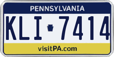 PA license plate KLI7414