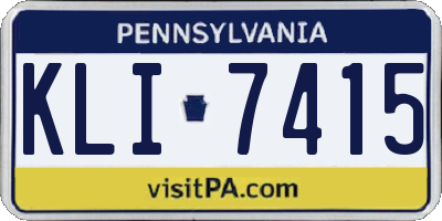 PA license plate KLI7415
