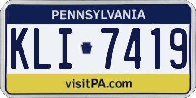 PA license plate KLI7419