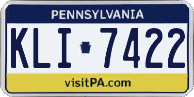 PA license plate KLI7422