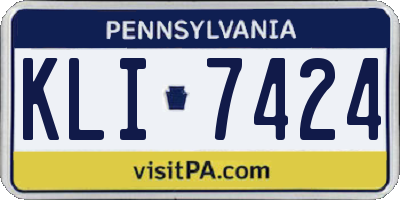 PA license plate KLI7424