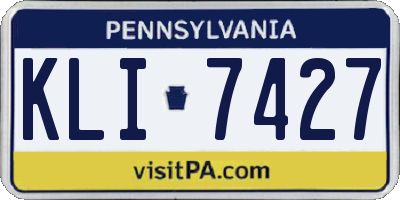 PA license plate KLI7427