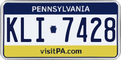 PA license plate KLI7428