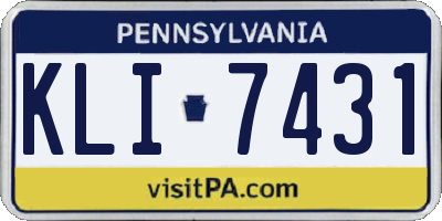PA license plate KLI7431