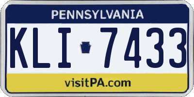 PA license plate KLI7433