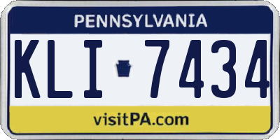 PA license plate KLI7434