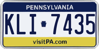 PA license plate KLI7435